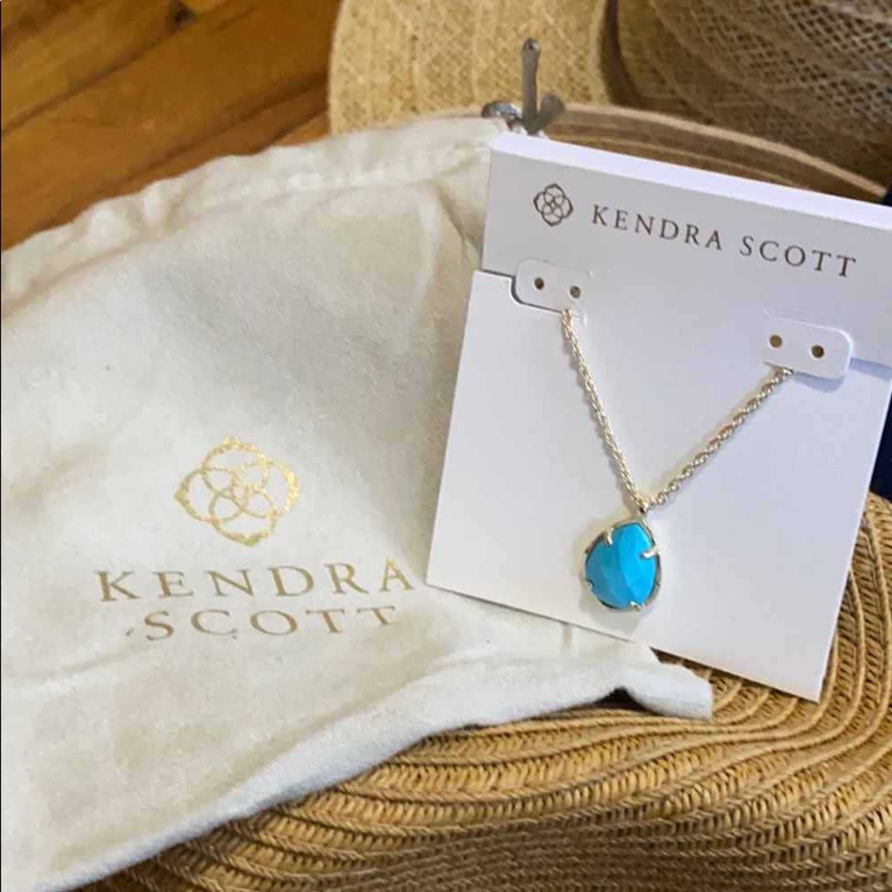 Kendra Scott Necklace Teal and Gold